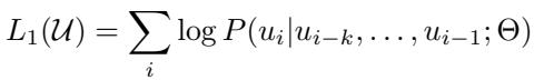 The language modeling objective function.