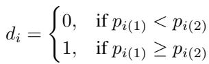 Equation defining the binary descriptor bit calculation.