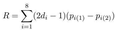 Equation for the weighted response calculation.