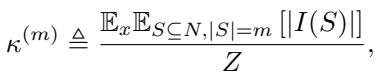 Equation: Normalized average strength of interactions.