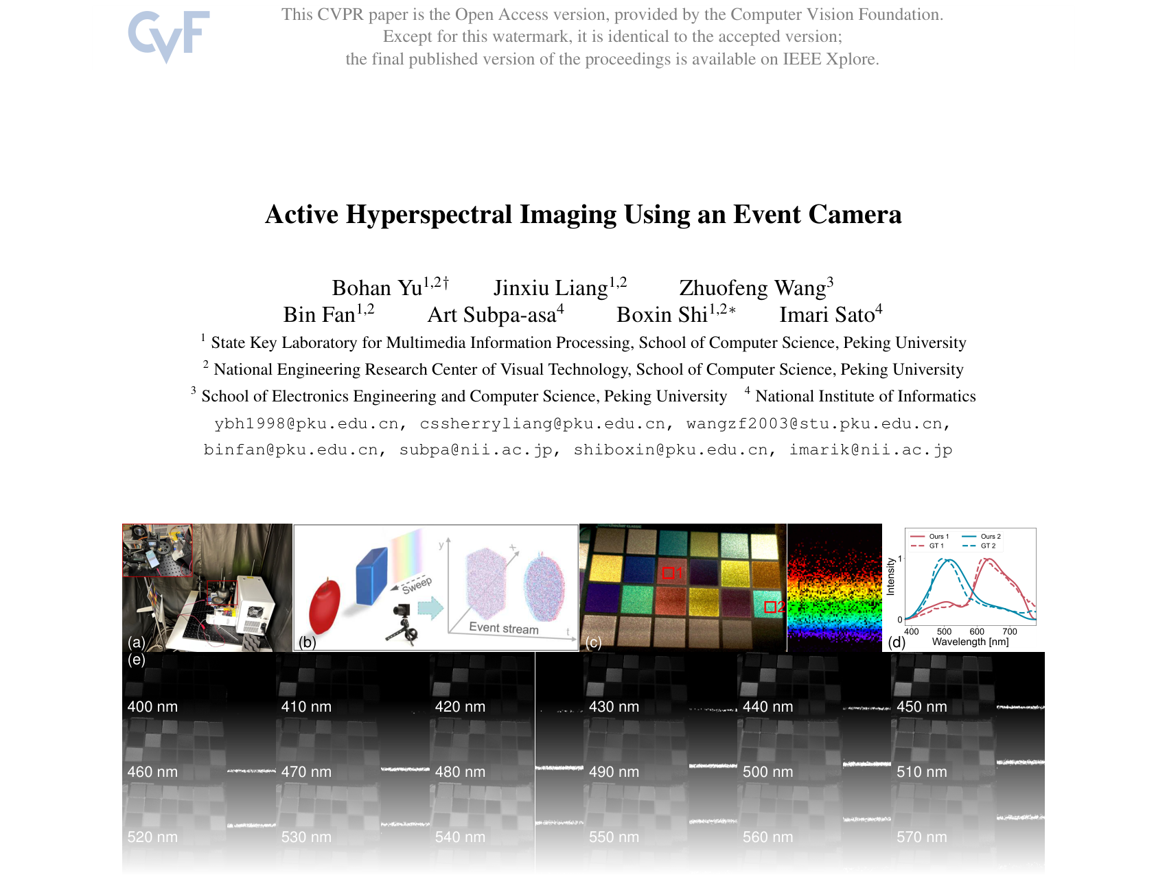 [Active Hyperspectral Imaging Using an Event Camera 🔗](https://openaccess.thecvf.com/content/CVPR2025/papers/Yu_Active_Hyperspectral_Imaging_Using_an_Event_Camera_CVPR_2025_paper.pdf)