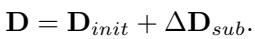 Equation showing final disparity as the sum of initial and delta disparity.