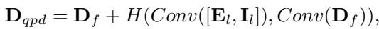 Equation showing the final QuadNet disparity calculation.