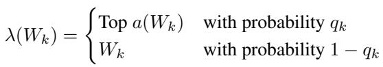 Equation for Top-a selection in pruning.