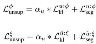 Unsupervised loss equation.