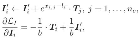 Gradient accumulation formulas.
