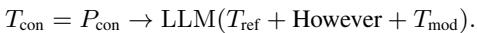 Equation 1: Determining conflicting attributes using an LLM.
