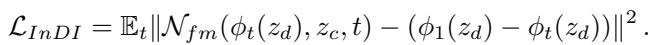 Equation for InDI loss function.