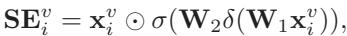 Equation 2: Squeeze-and-Excitation calculation.
