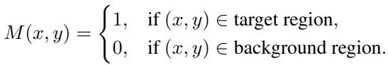 Equation 6: Definition of the binary mask M