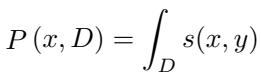 Equation for affinity P(x, D).