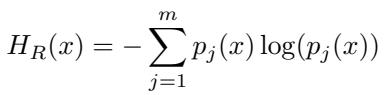 Equation for Conceptual Entropy H_R(x).