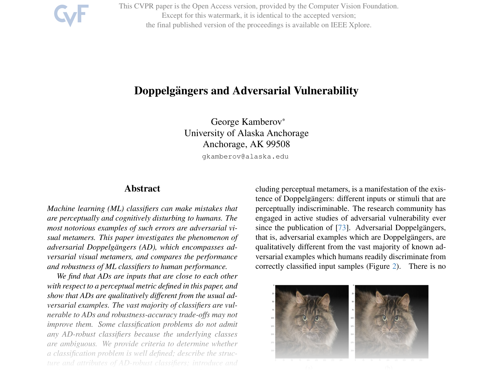 [Doppelgängers and Adversarial Vulnerability 🔗](https://openaccess.thecvf.com/content/CVPR2025/papers/Kamberov_Doppelgangers_and_Adversarial_Vulnerability_CVPR_2025_paper.pdf)