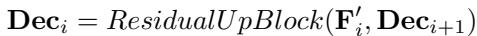 Equation for the Residual UpBlock.