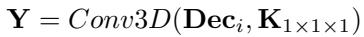 Equation for the final prediction convolution.
