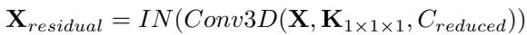Equation for the residual connection.