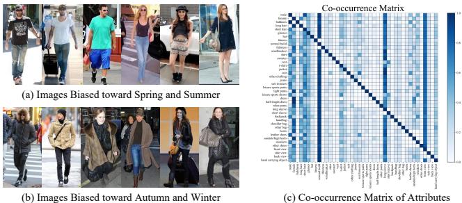 Figure 3. The statistical properties and illustration of representative samples in our newly proposed Celeb-PAR dataset.