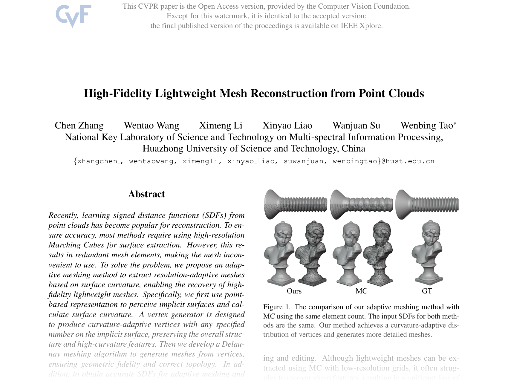 [High-Fidelity Lightweight Mesh Reconstruction from Point Clouds 🔗](https://openaccess.thecvf.com/content/CVPR2025/papers/Zhang_High-Fidelity_Lightweight_Mesh_Reconstruction_from_Point_Clouds_CVPR_2025_paper.pdf)