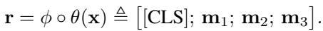 Equation 1: The image representation vector combining CLS and moments.