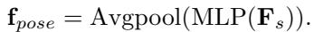 Equation for pooling into a global pose feature.