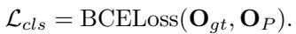 Equation for Classification Loss.