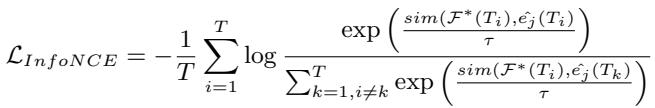 Equation for InfoNCE Loss
