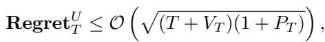 Regret bound equation.