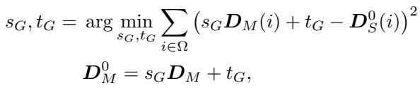 Equation for Global Scale-Shift Alignment.