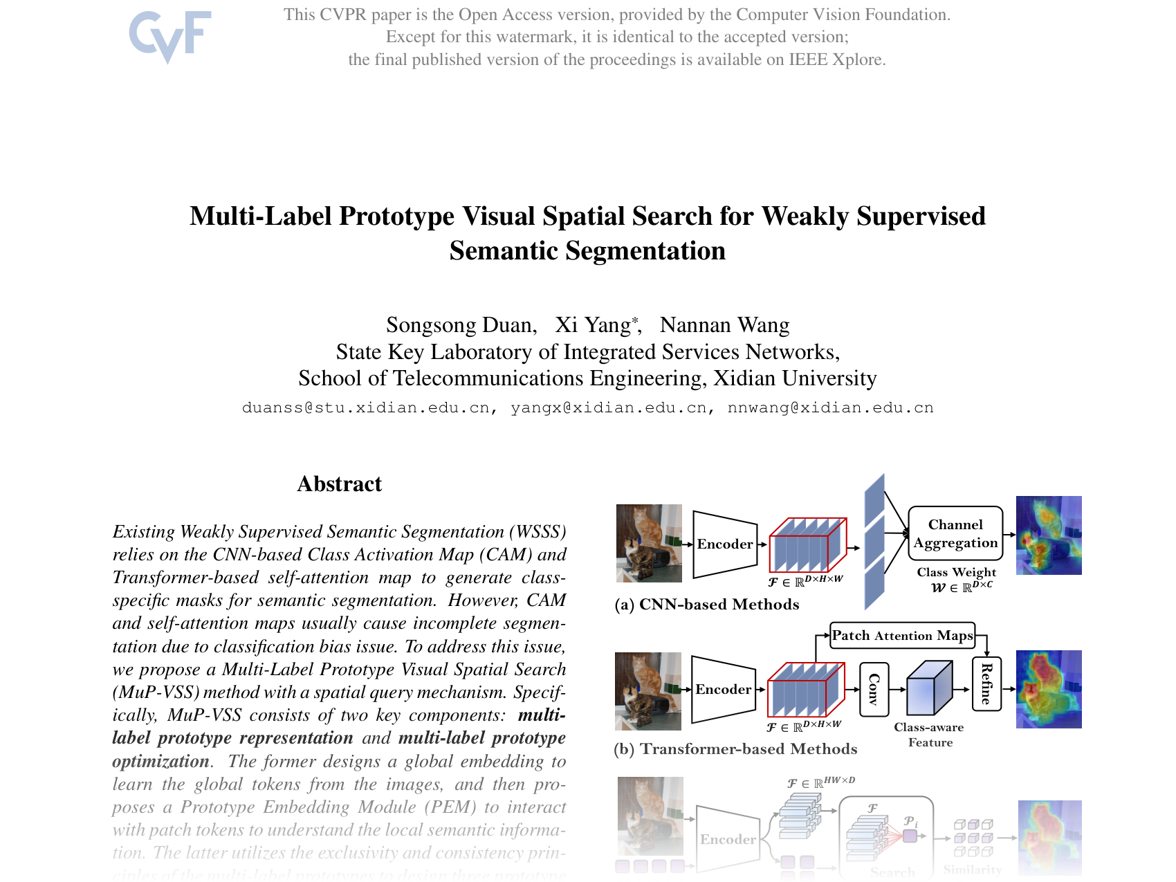 [Multilabel Prototype Visual Spatial Search for Weakly Supervised Semantic Segmentation 🔗](https://openaccess.thecvf.com/content/CVPR2025/papers/Duan_Multi-Label_Prototype_Visual_Spatial_Search_for_Weakly_Supervised_Semantic_Segmentation_CVPR_2025_paper.pdf)
