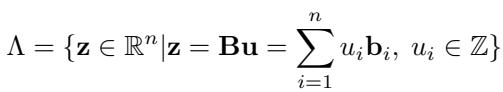 Equation defining the lattice set.
