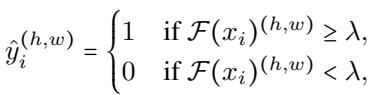 Equation 3: The thresholding function for binarization.