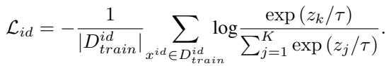 Equation for standard ID classification loss.