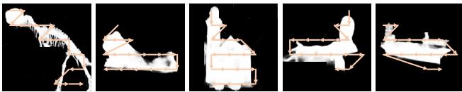 Figure 5. Scanning paths of salient regions generated by SNS.