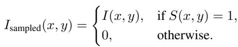 Equation 1: The sampling function defining which pixels are kept based on the map S.