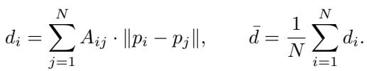 Equation 3: Formula for calculating attention distance.
