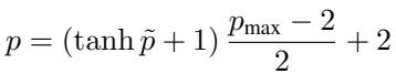 Equation 4: Parameterization of the smoothness parameter p.
