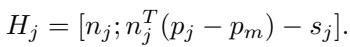 Definition of the hyperplane based on the normal and point.