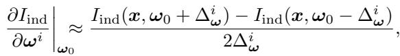 Equation 11: Numerical gradient calculation for indirect lighting.
