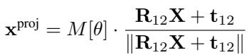 Equation 3: The projection function mapping angle theta to image coordinates.