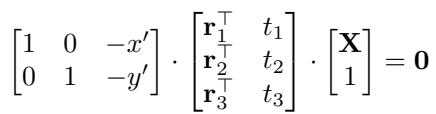 Equation 6: The 2D constraint for calibrated points.