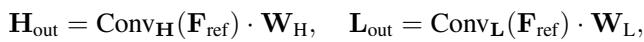 Convolutional operations for extracting high and low frequency features.