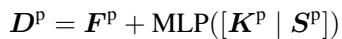 Equation 1: Constructing the descriptor matrix using MLP on features, location, and scores.
