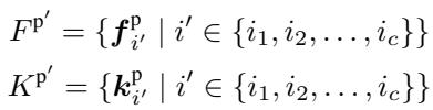 Equation 4 and 5: Defining the sets of filtered, high-quality matched keypoints.