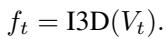 Equation 1: Feature extraction using I3D.