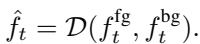 Equation 8 and 11: Reconstructing the feature from mixed components.