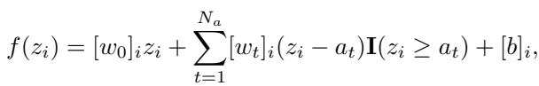 Equation for the nonlinear function f(z_i)