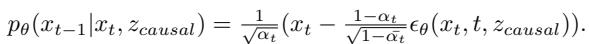Equation 9: The denoising step definition