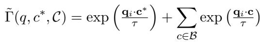 Equation 2: Approximating the normalizing factor using in-instance negatives.