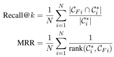 Recall metrics definition