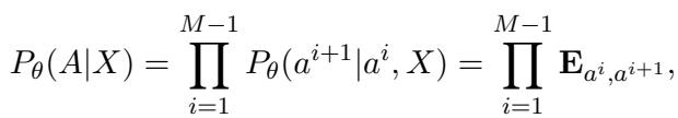 Equation 2 showing the product of transition probabilities.